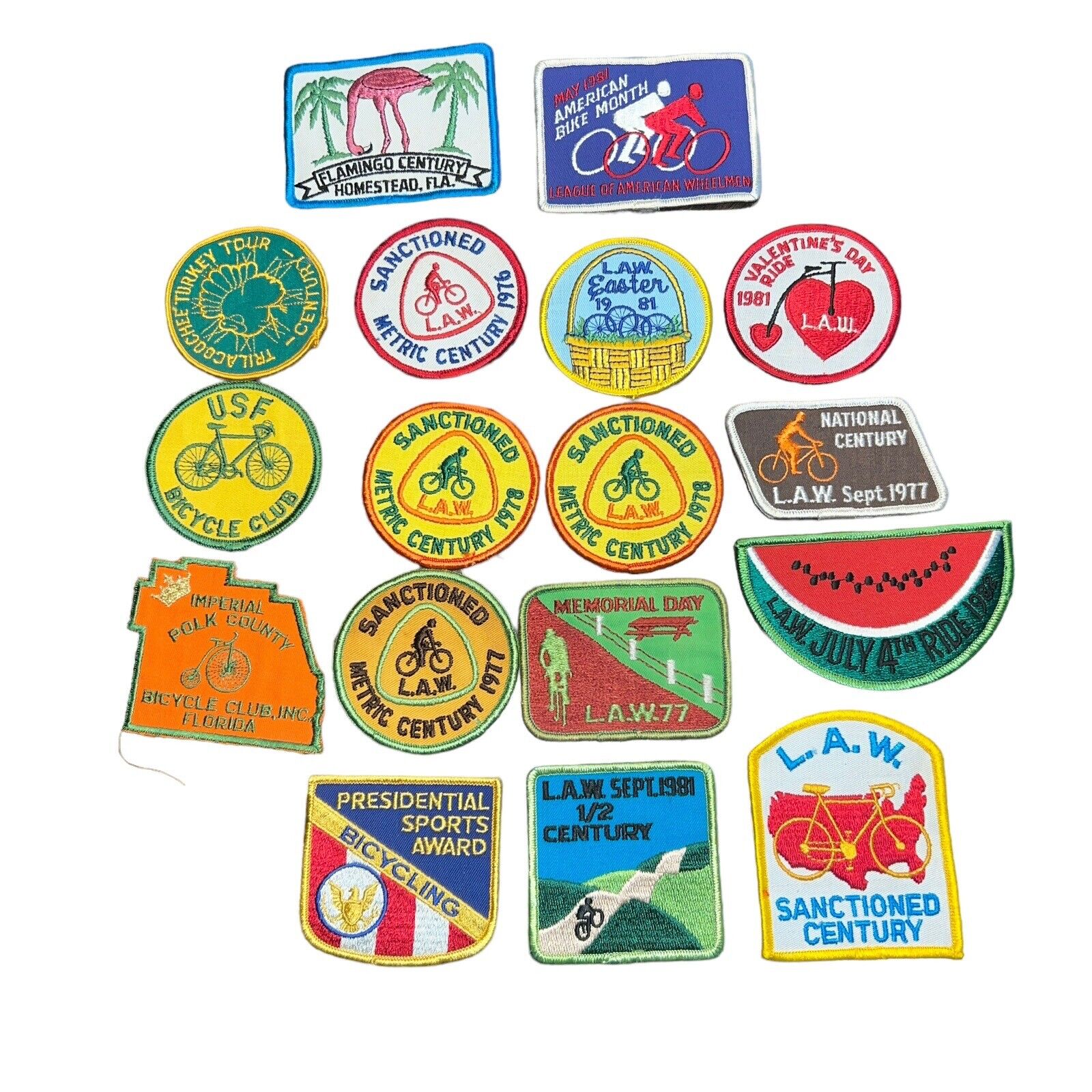 17 vintage bike patches dating back to 77
