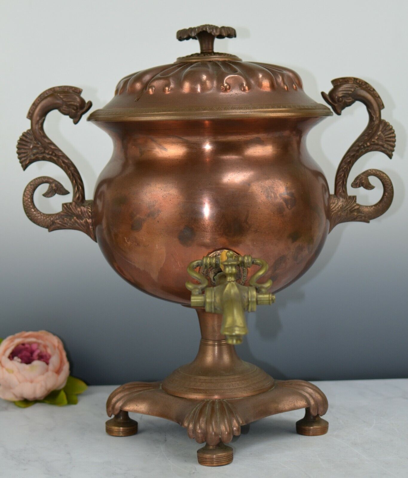 Antique Copper Brass Samovar Coffee/Tea Urn \