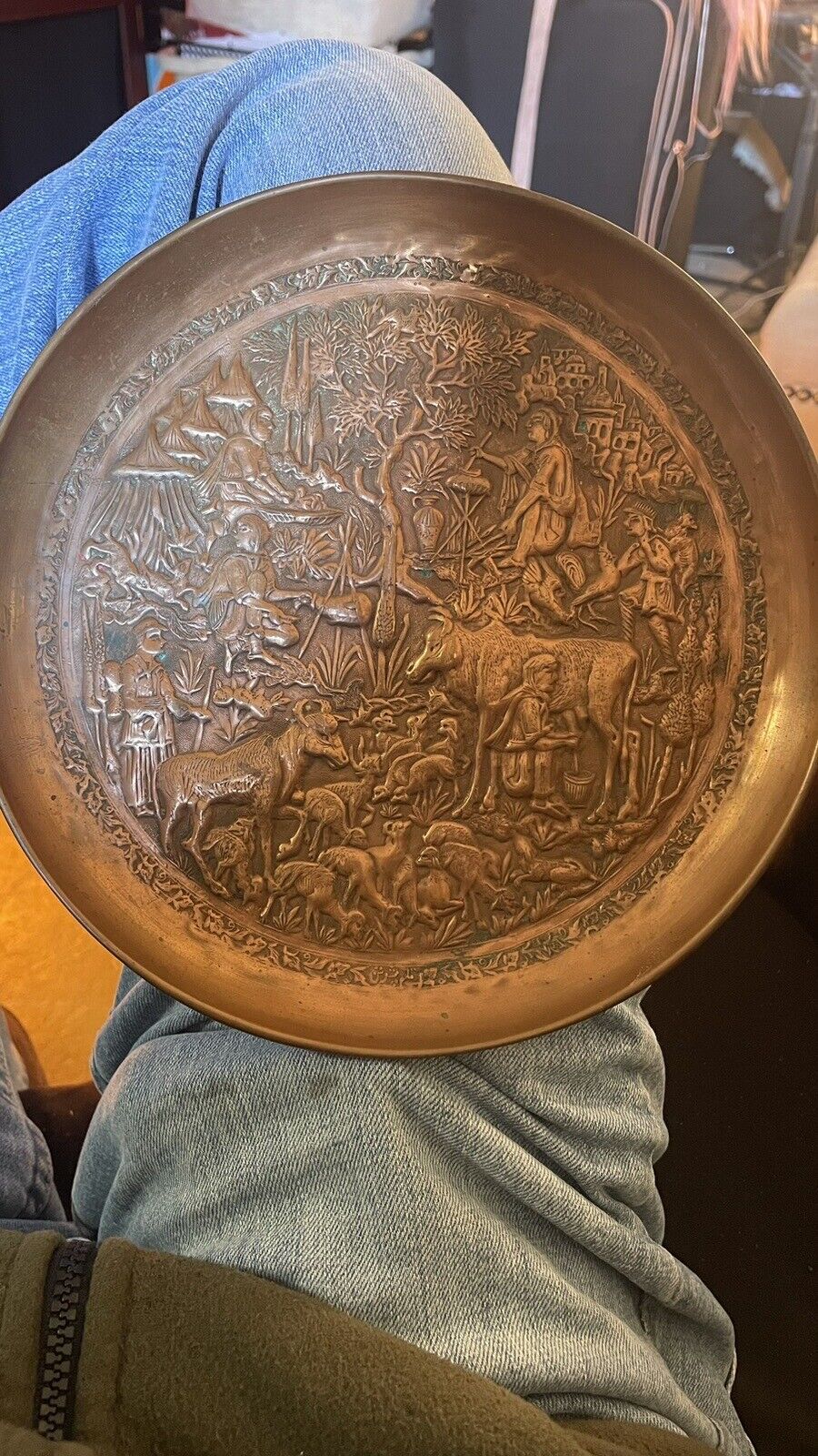 Vintage pure copper plate