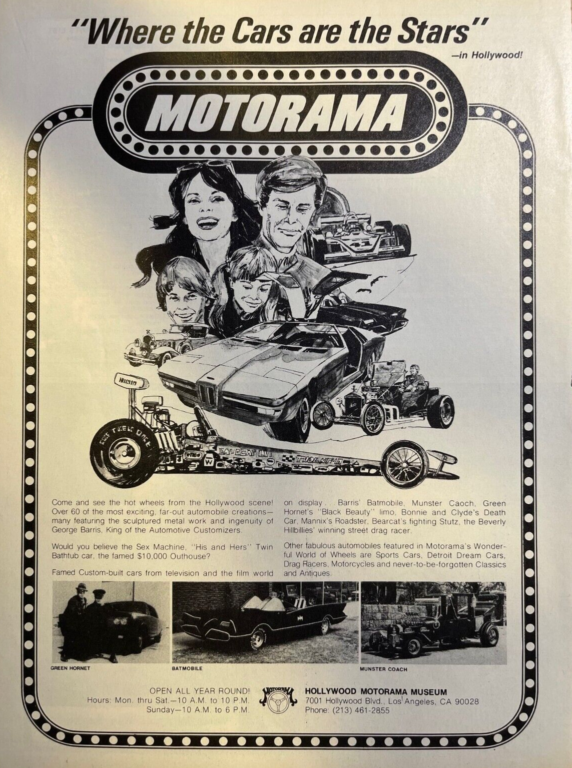 1975 Vintage Magazine Advertisement Hollywood Motorama Museum