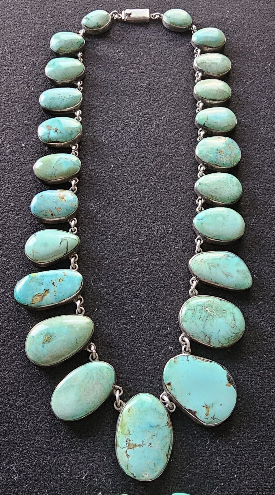 FEDERICO JIMENEZ SPECTACULAR STERLING SILVER TURQUOISE NECKLACE 151.3 GRAMS