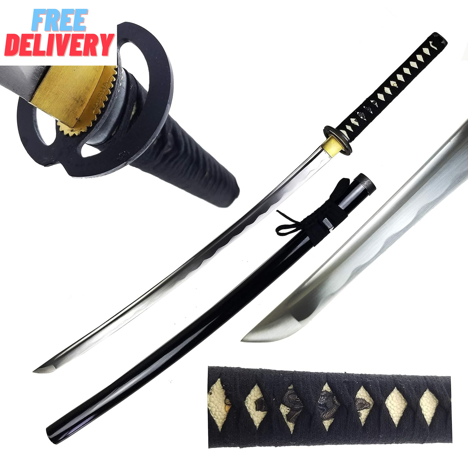 Musha Handmade Samurai Sword Katana 1045 Carbon Steel Full Tang Blade. Fully Dis
