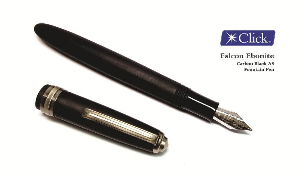 Click Falcon Full Ebonite Fountain Pen Carbon - Handmade