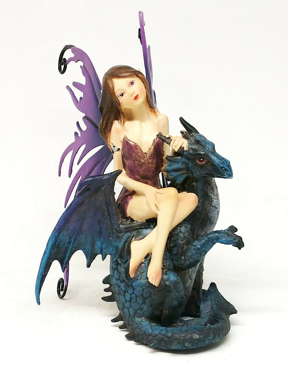 4 Inch Fairy on Blue Dragon Figurine