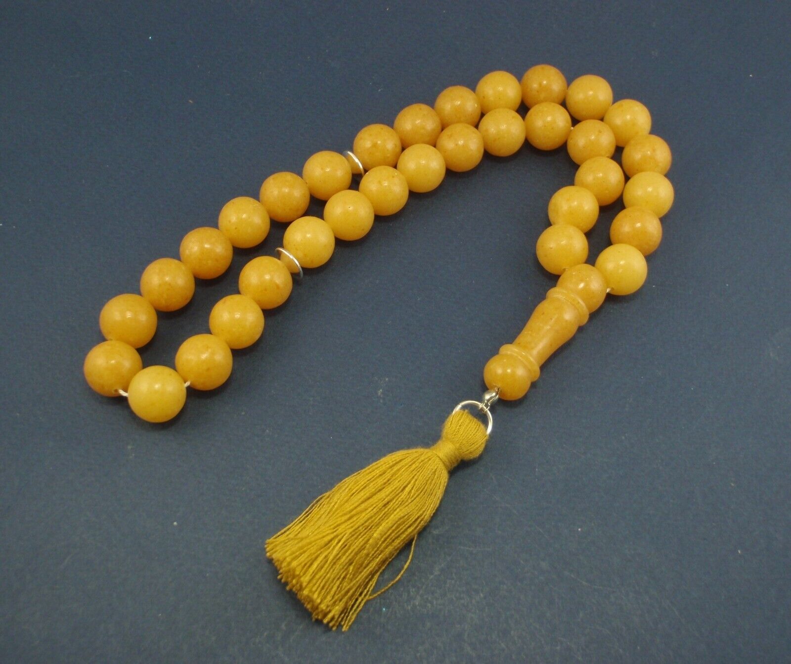 NEW Original Genuine Amber Muslim Rosary 51g/255ct Prayer Beads Religion Islam