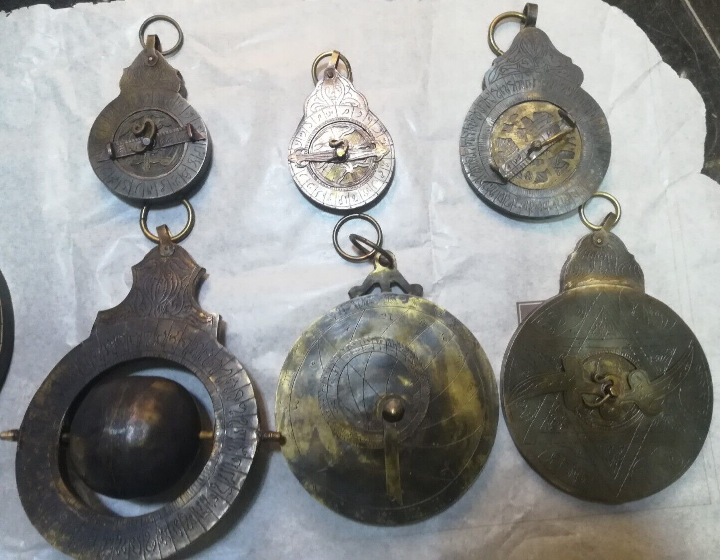 Lots of 6 Astrolabes  well handmade Antique Extremely Rare Bedouin Arabian