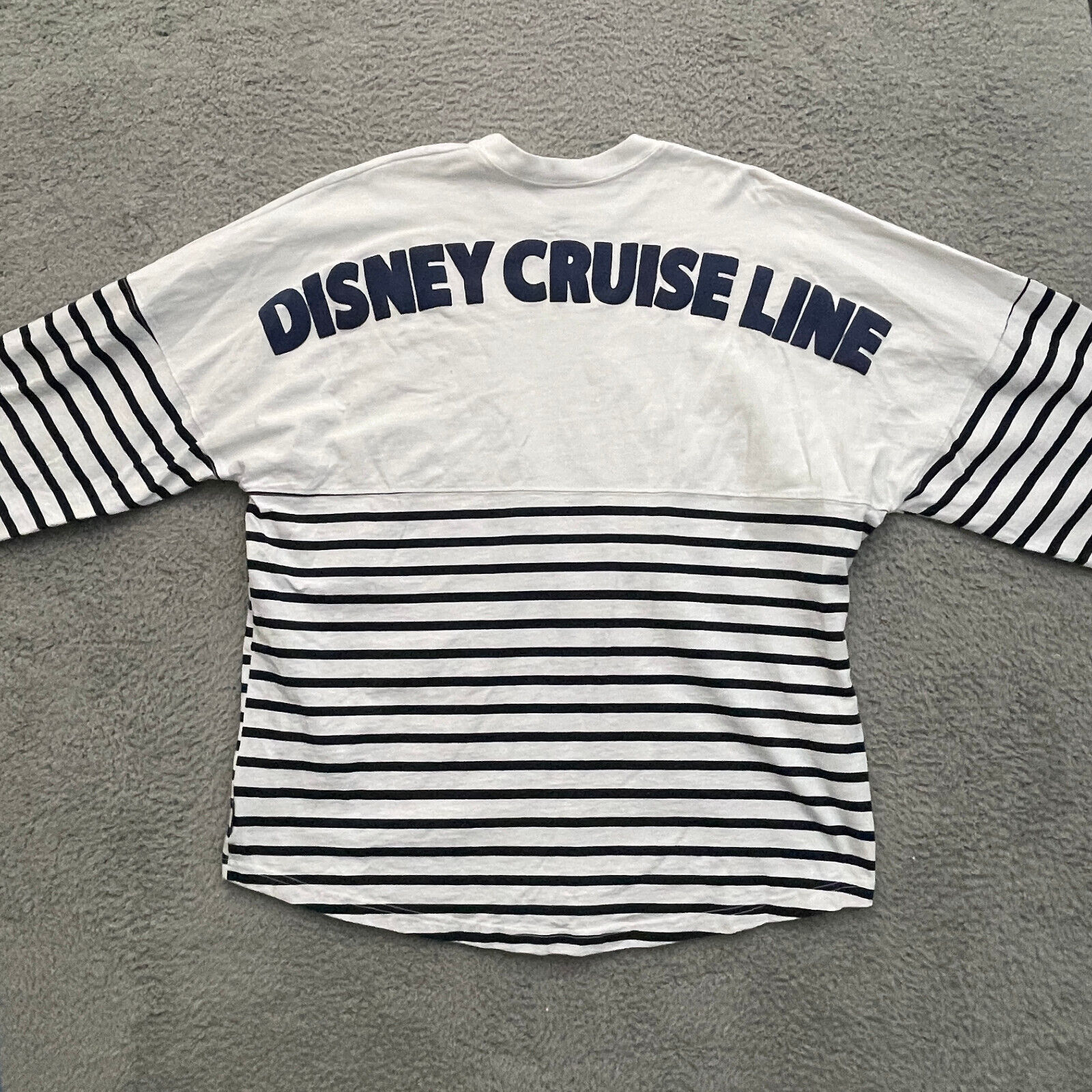 Disney Cruise Line Spirit Jersey Shirt Adult Large White Blue Long Sleeve