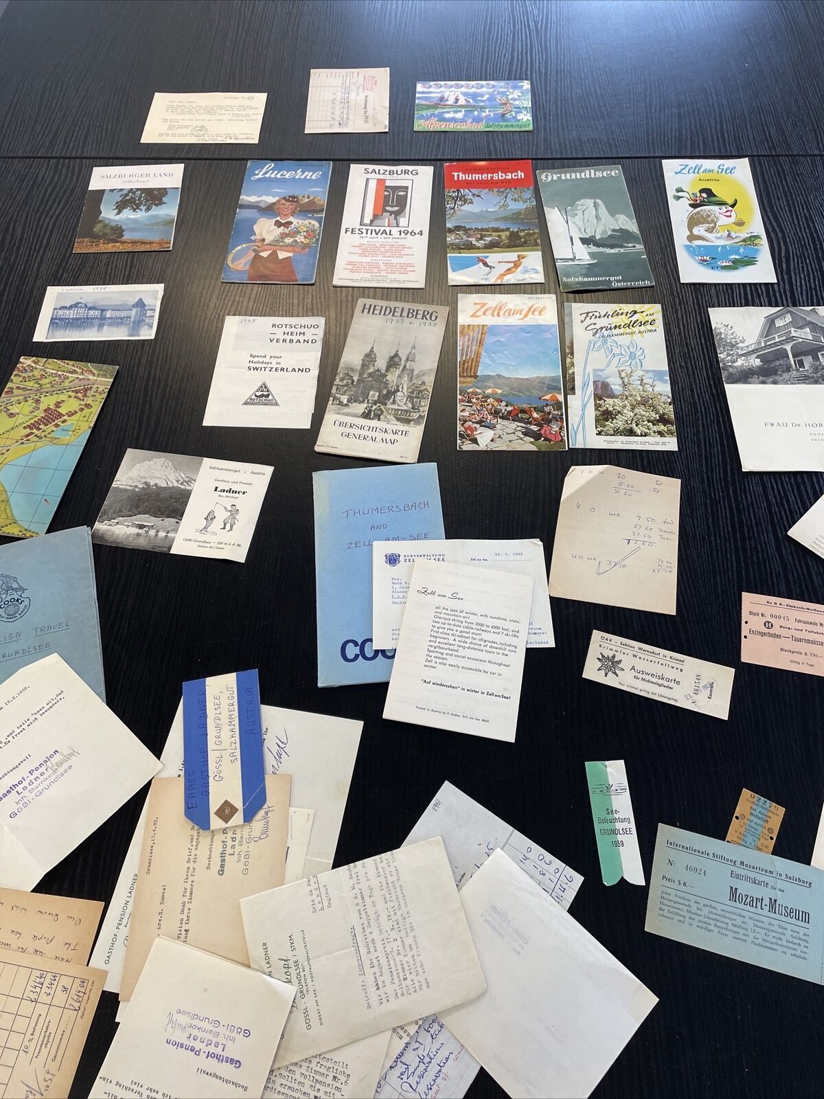 Vintage Switzerland-austria Tourist Pamphlets Receipts Tickets 1937 Onwards 