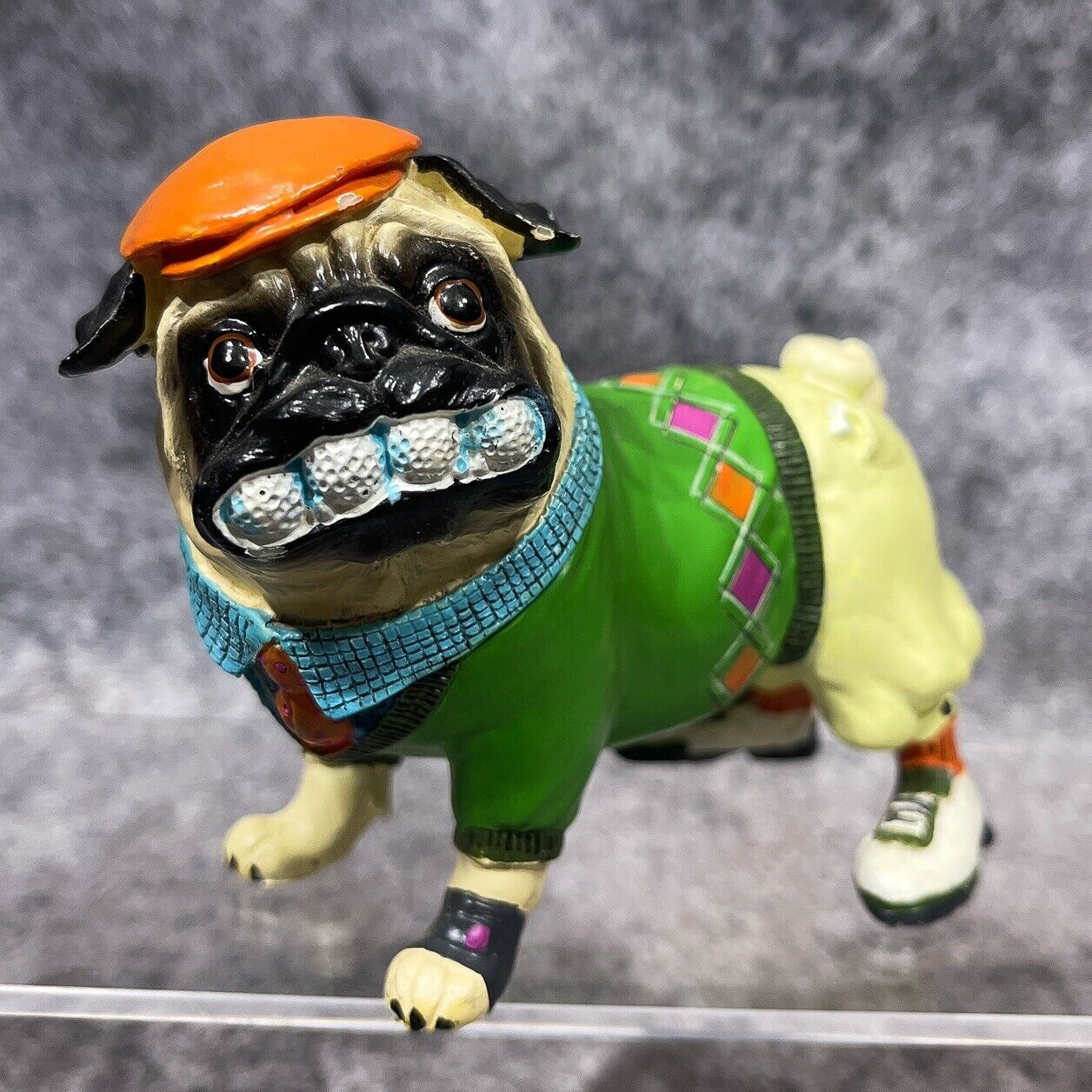 Westland Giftware Pugnacious Pug Golfer Golf Balls Dog Figurine Vintage 4