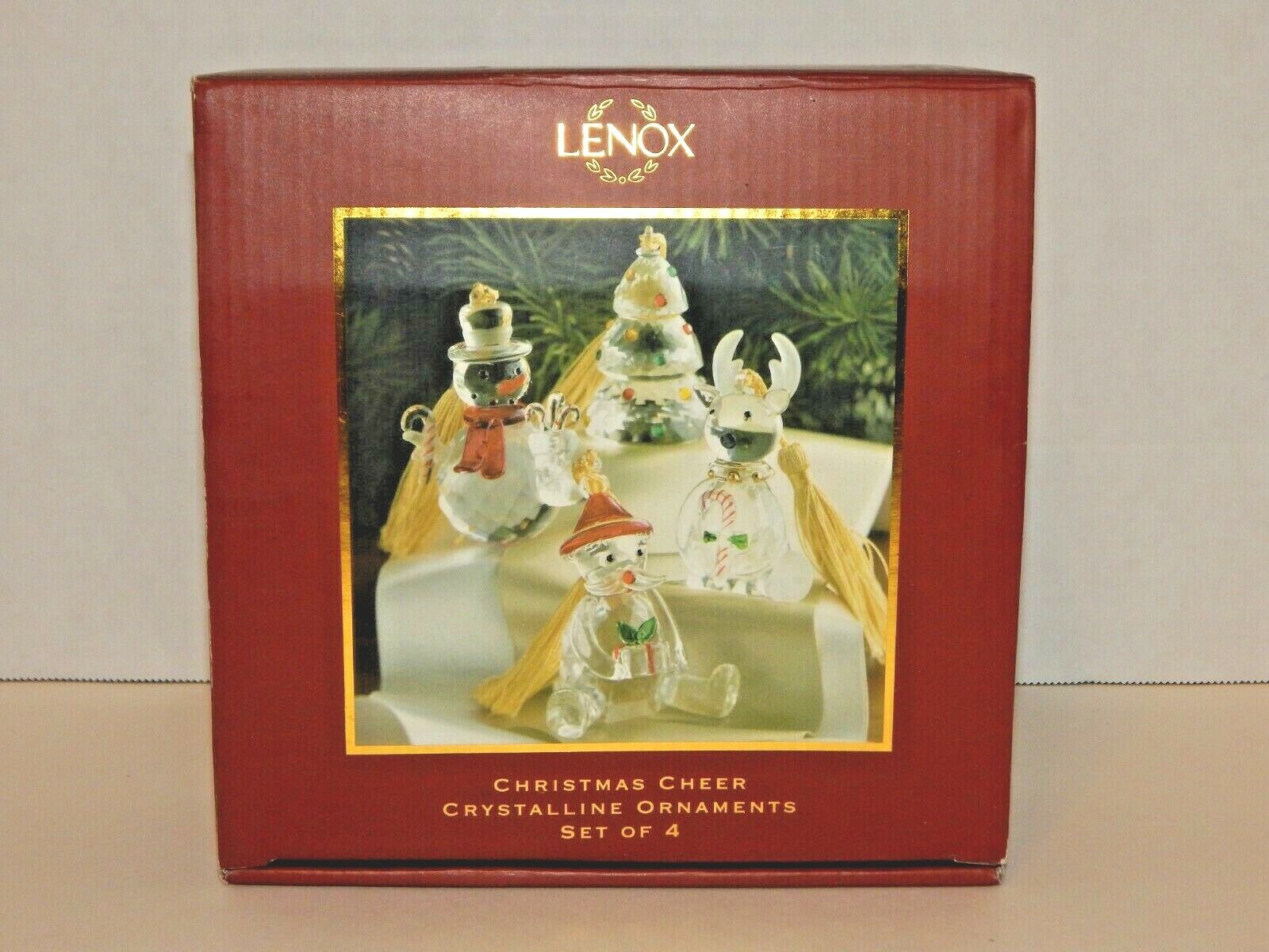 LENOX - BRAND NEW - Set of 4 CHRISTMAS CHEER Crystalline Ornaments, 3\