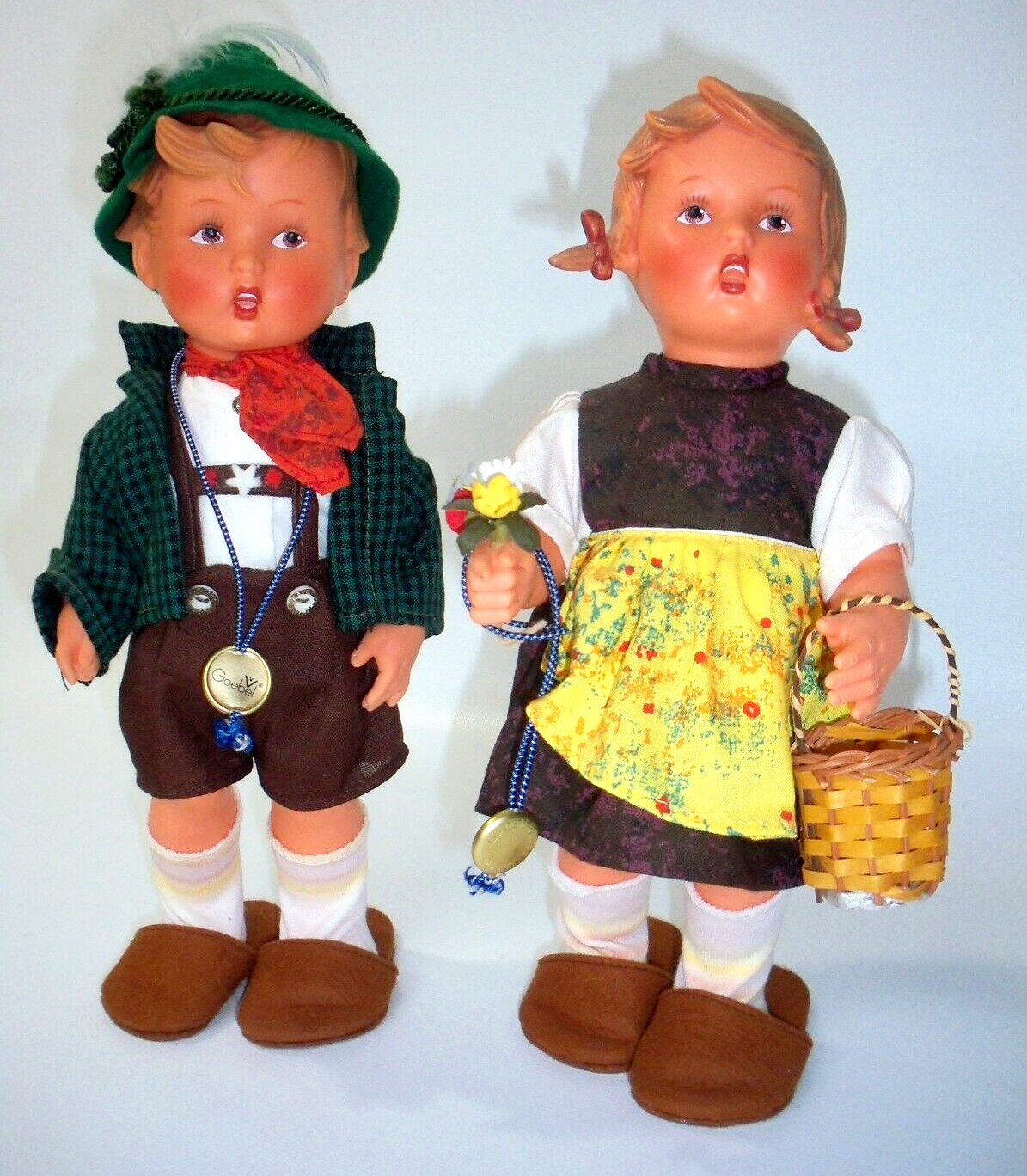 Vtg GOEBEL Hummel Hansel and Gretel Jointed Dolls West Germany 11 1/2\