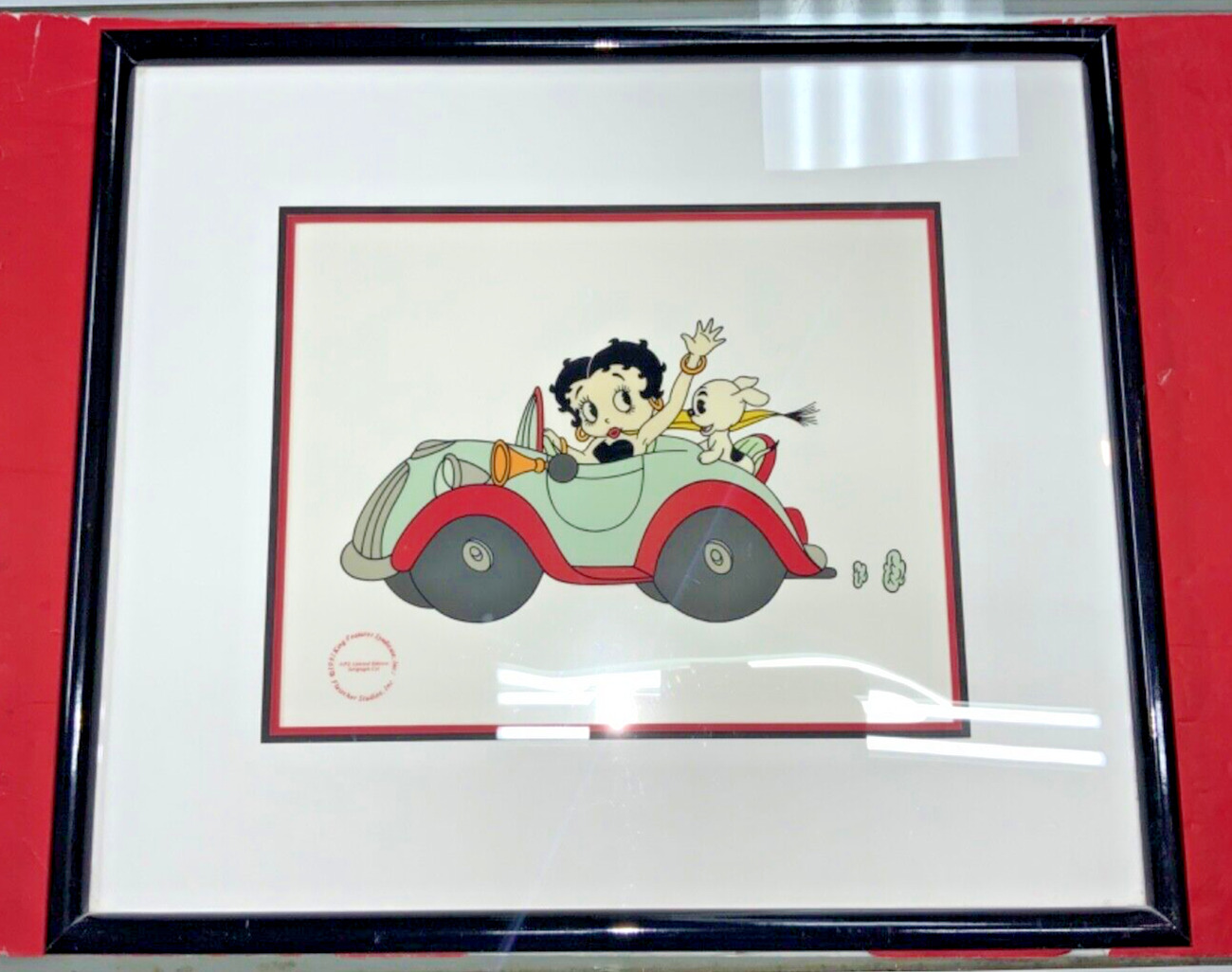 VTG 1991 King Features Syndicate Betty Boop “Sunday Drive” Serigraph Cell w/ COA