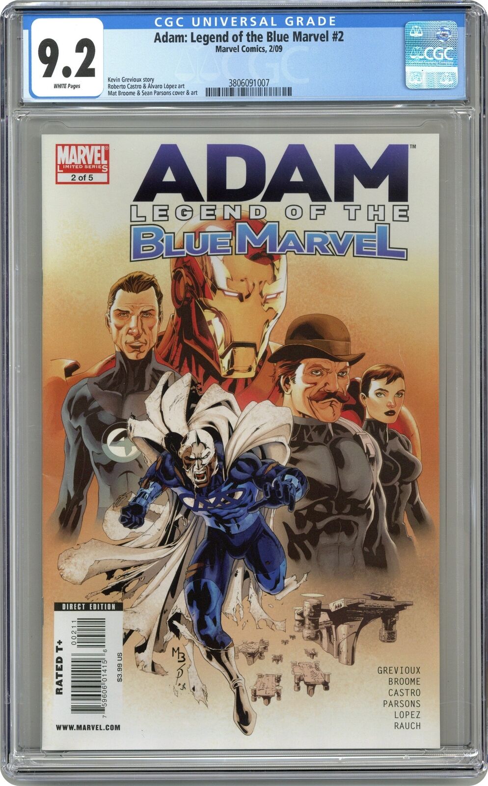Adam Legend of the Blue Marvel #2 CGC 9.2 2009 3806091007