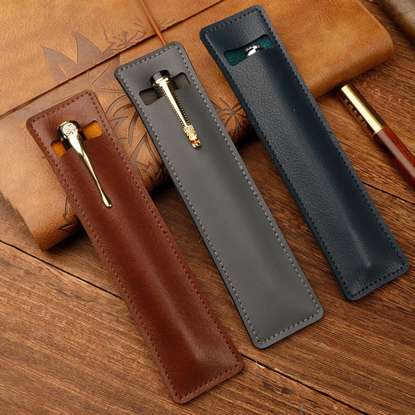 3PCS Pocket Protectors for Pens Leather Pen Pouch Sleeve Fountain Pen Holder