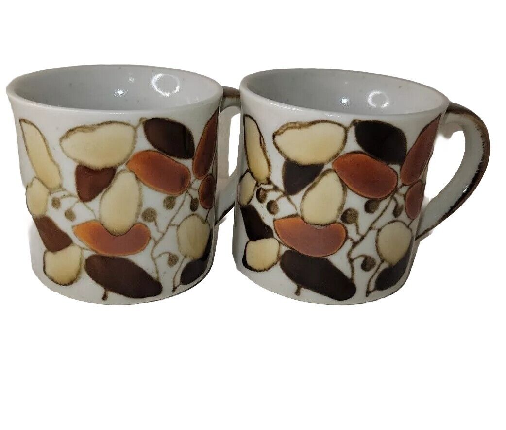 2 Vintage  70's Stoneware  Coffee Mugs.