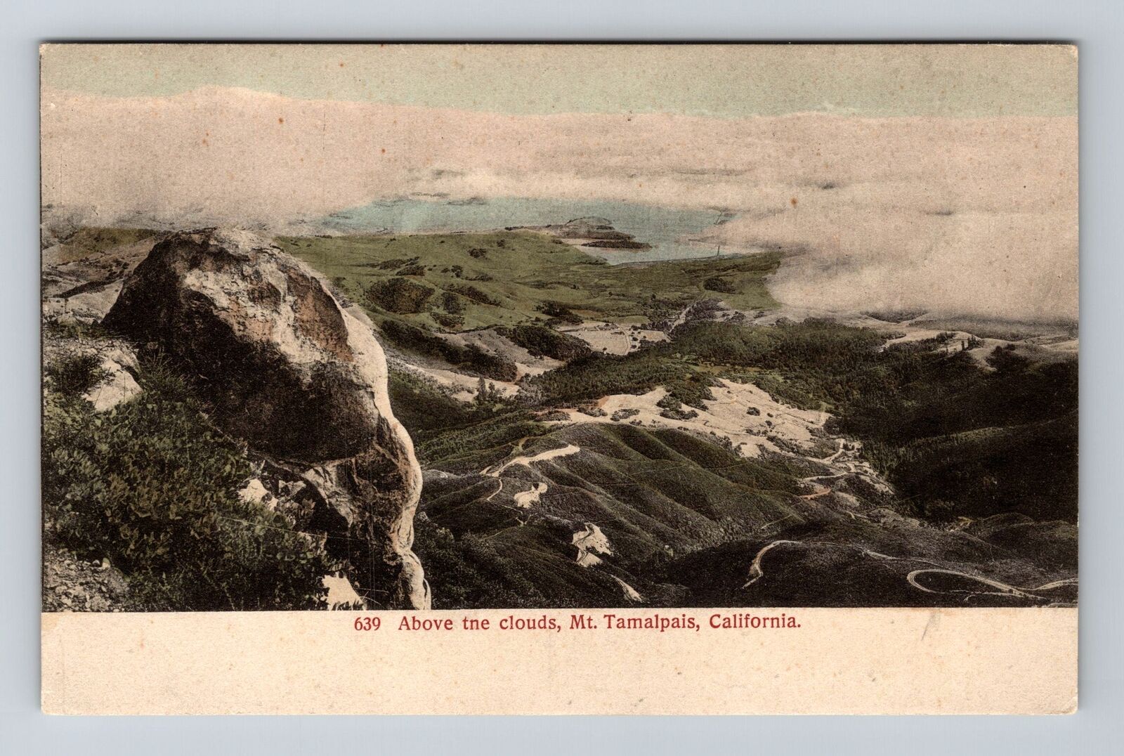 Mt Tamalpais CA-California, Panoramic Above the Clouds, Antique Vintage Postcard