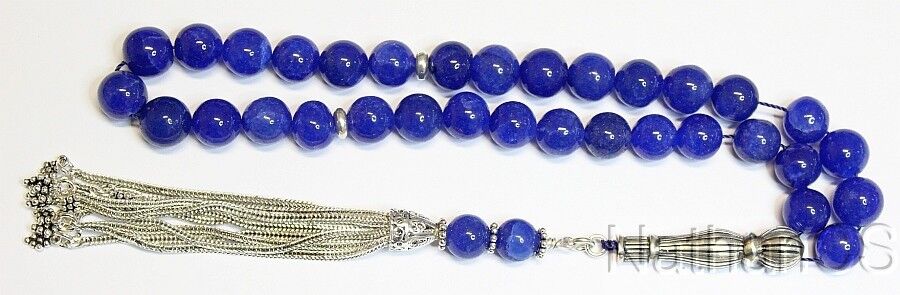 Luxury Prayer Worry Beads tesbih Thailand Sapphire & Sterling - XXR Collector\'s