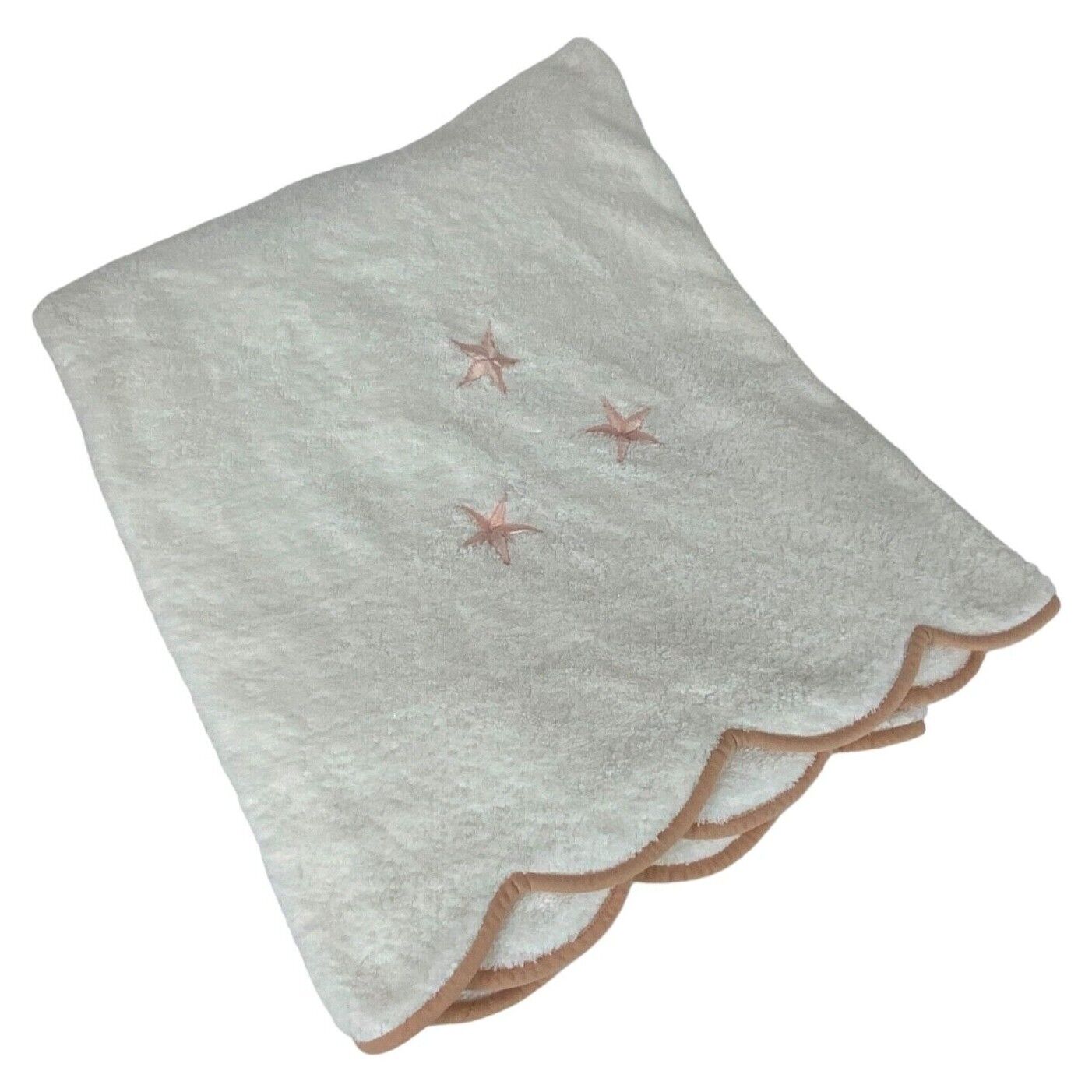 D Porthault France Luxury Bath Towels Linens White Pink Embroidered Stars CHOICE