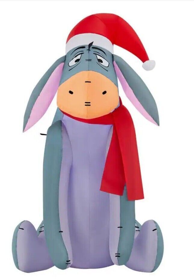 Christmas Eeyore LED Airblown Inflatable Light Up Yard Prop Gemmy 3.5 Ft NEW