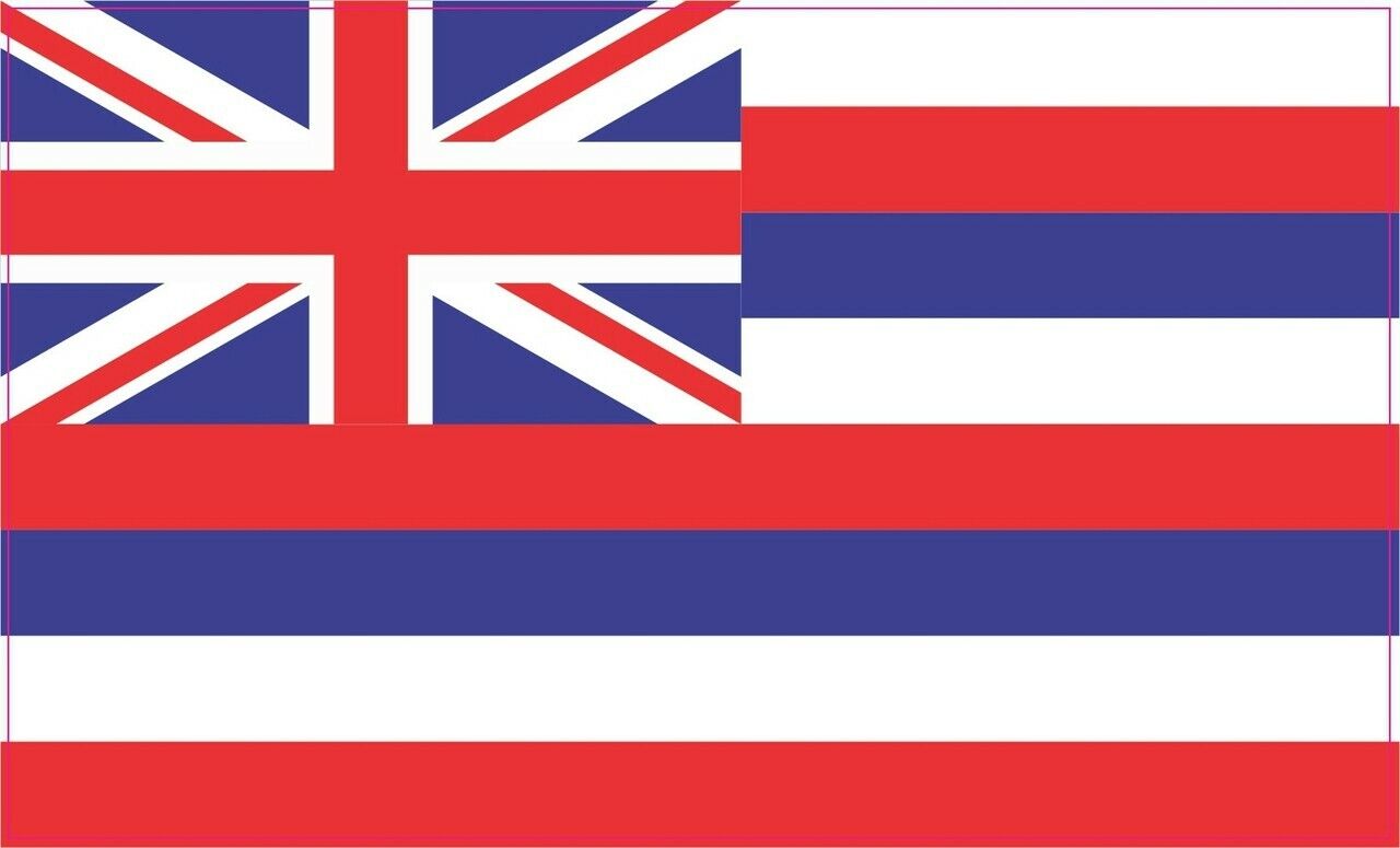 5in x 3in Hawaii Hawaiian State Flag Bumper magnet  magnetic magnets Car