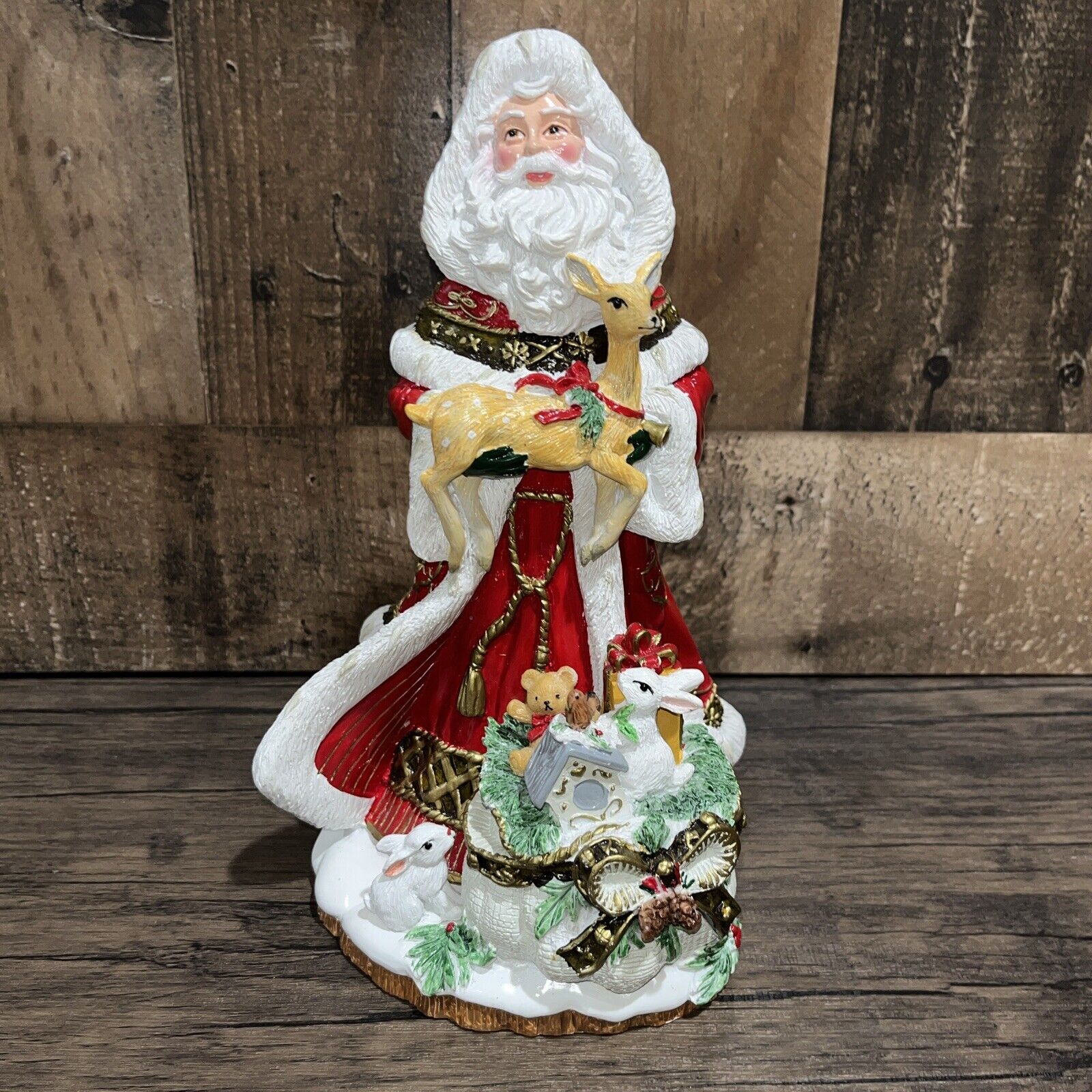 Rare Fitz and Floyd One Look And You Know Country Musical Santa Porcelain