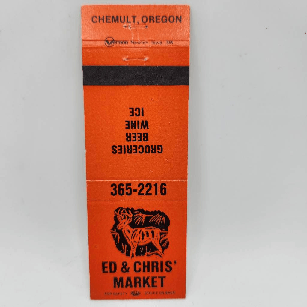 Vintage Matchcover Ed & Chris' Market Chemult Oregon