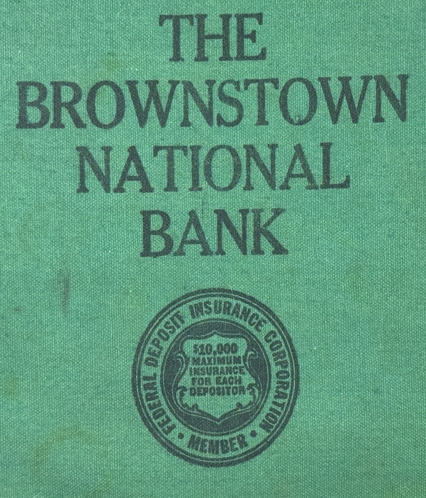 Vintage The Brownstown National Bank PA Cloth Bank Bag AS IS