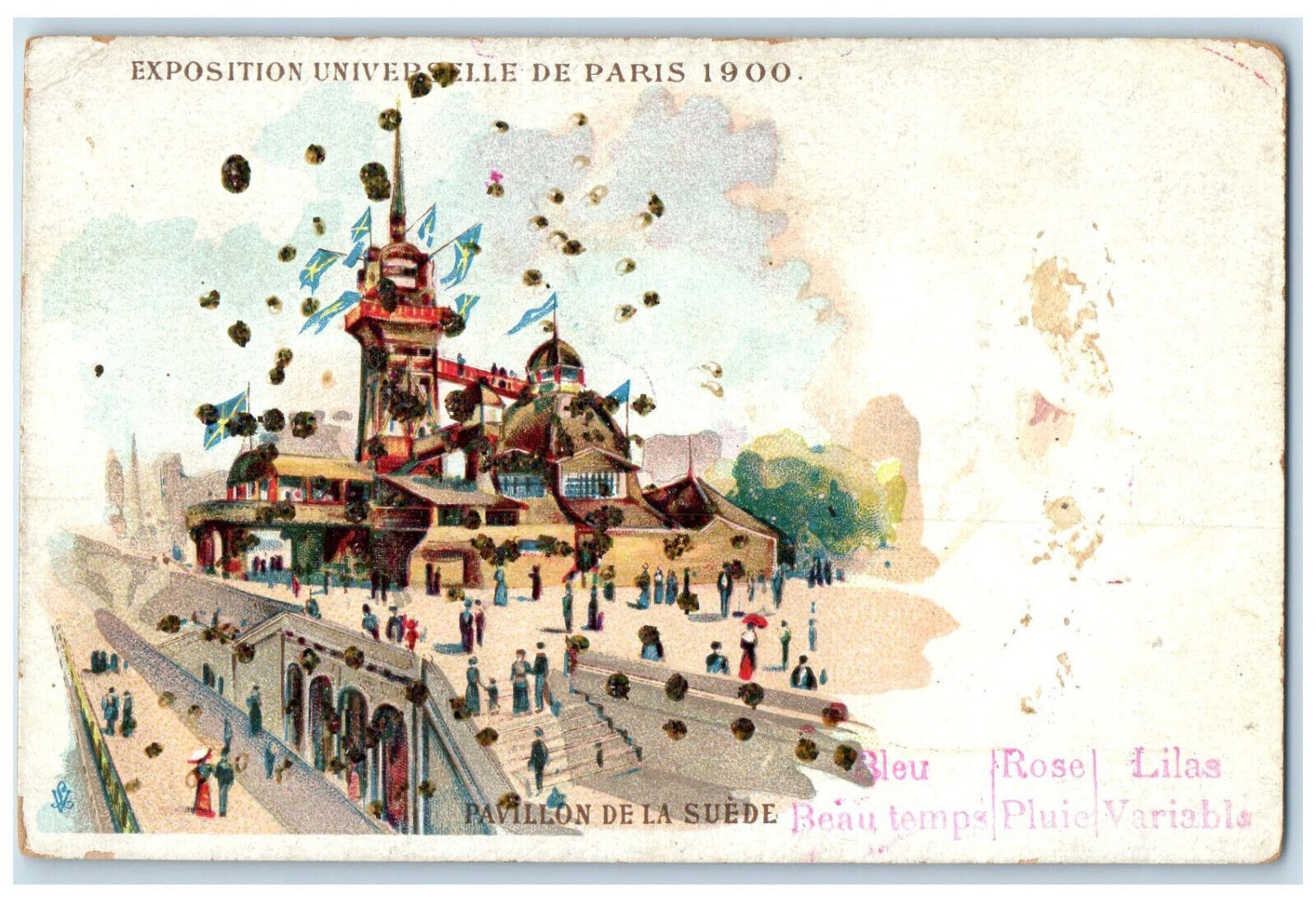 1900 Swedish Pavilion Paris Universal Exhibition Unposted Antique Postcard