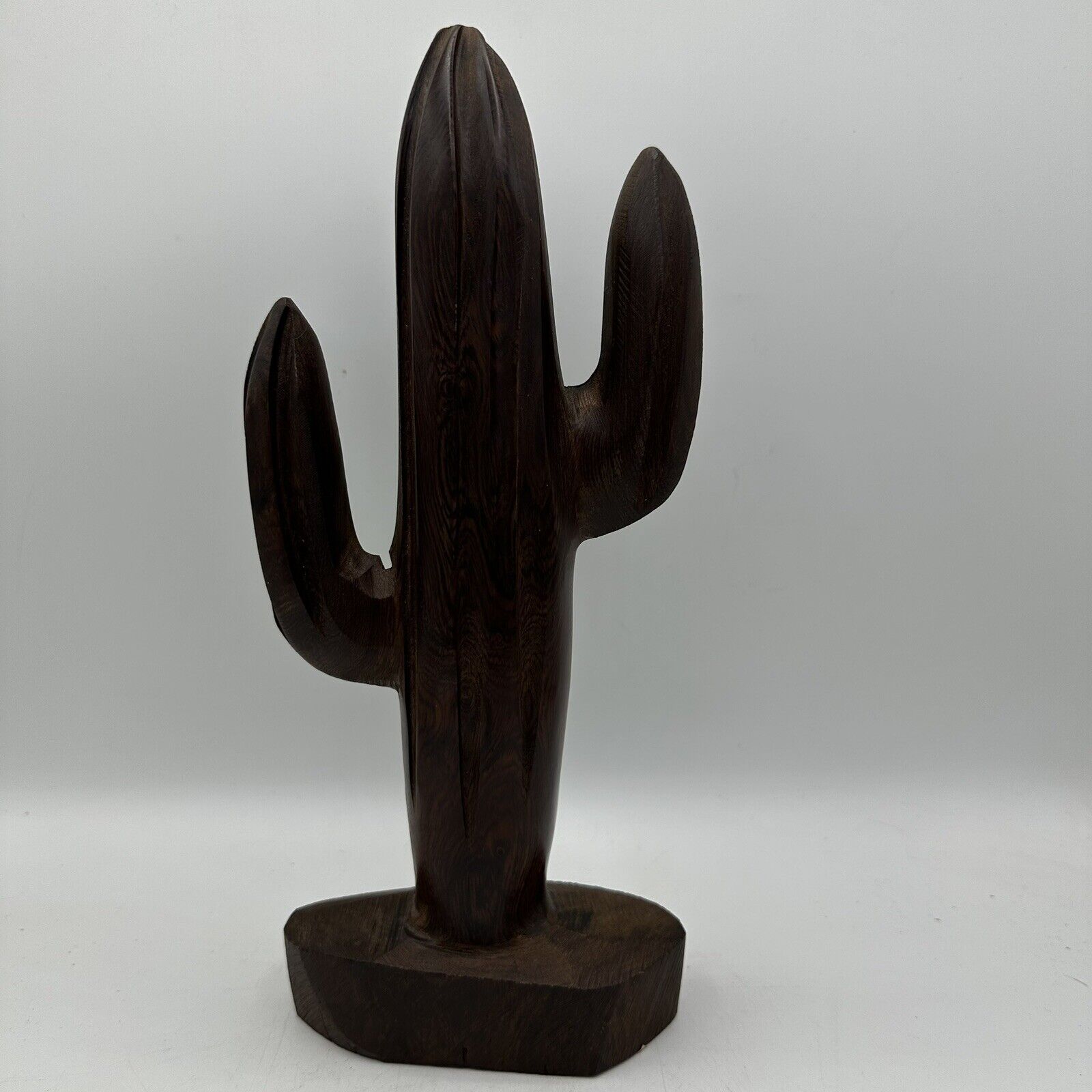 Vintage Solid Ironwood Saguaro Cactus Hand carved  Sculpture Large 10.5”