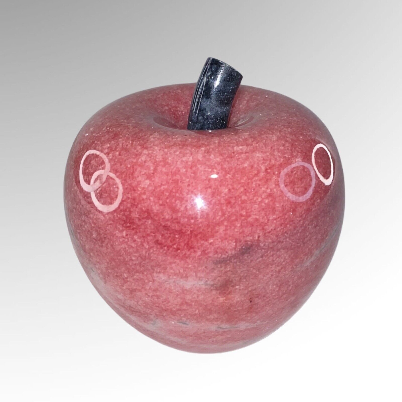 Vintage Hallmark Apple Alabaster Rose Red 3”T 2.5”W