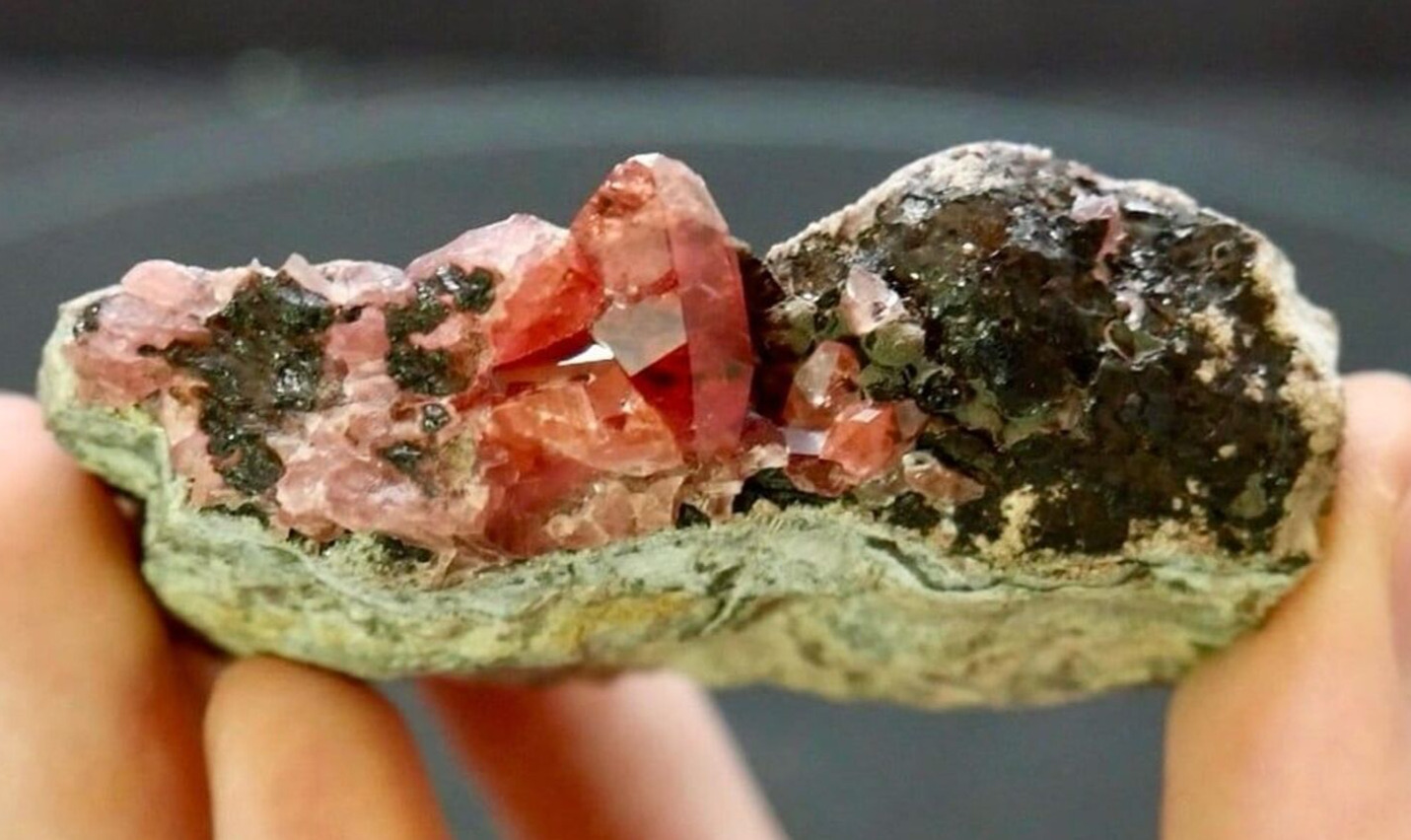 162g Gem Red Rhodochrosite Crystals on Matrix - Uchucchacua Mine, Lima, Peru