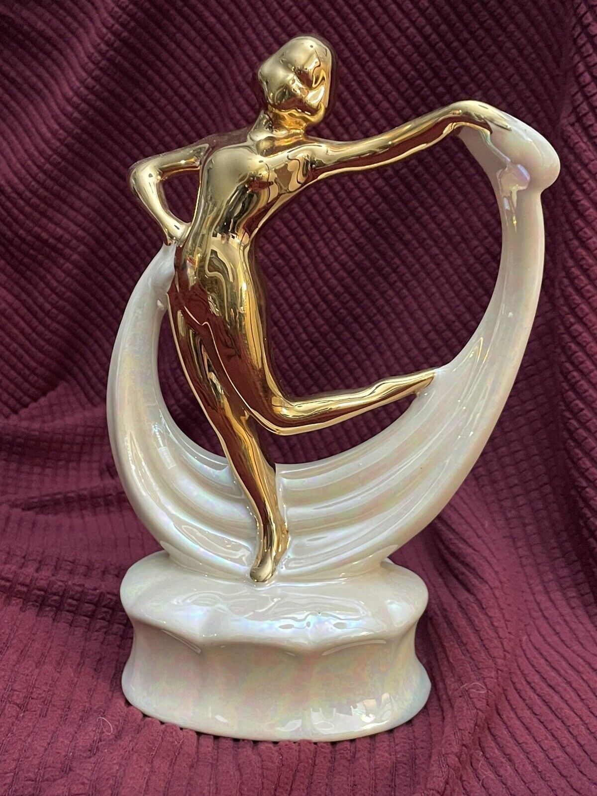 Vintage Art Deco ~ Nude Gold Scarf Dancer ~ 8.5\