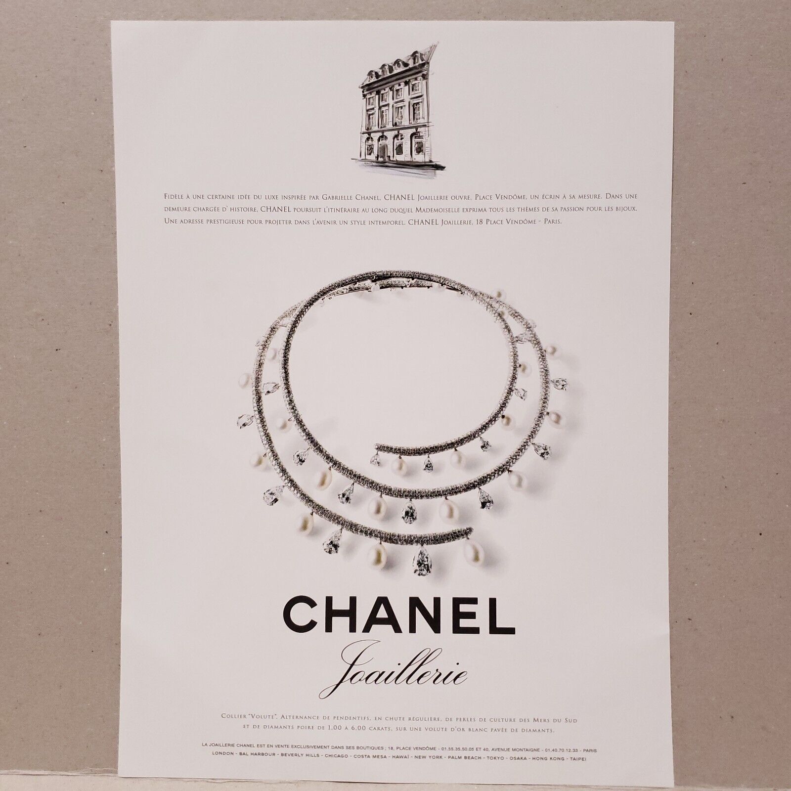 1998 Chanel Jewelry Joaillerie Print Ad Premium Paper 11.75 x 8.75 inches