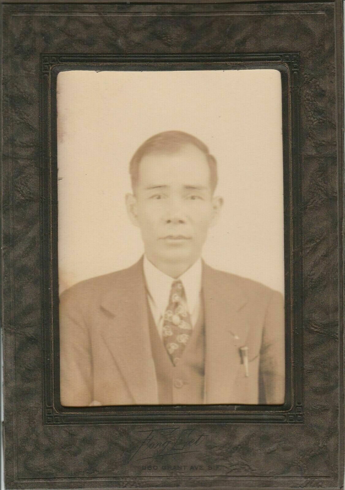 ORIGINAL PHOTO CHINESE AMERICAN RARE BY FONG GET SAN FRANCISCO 960 grant ave