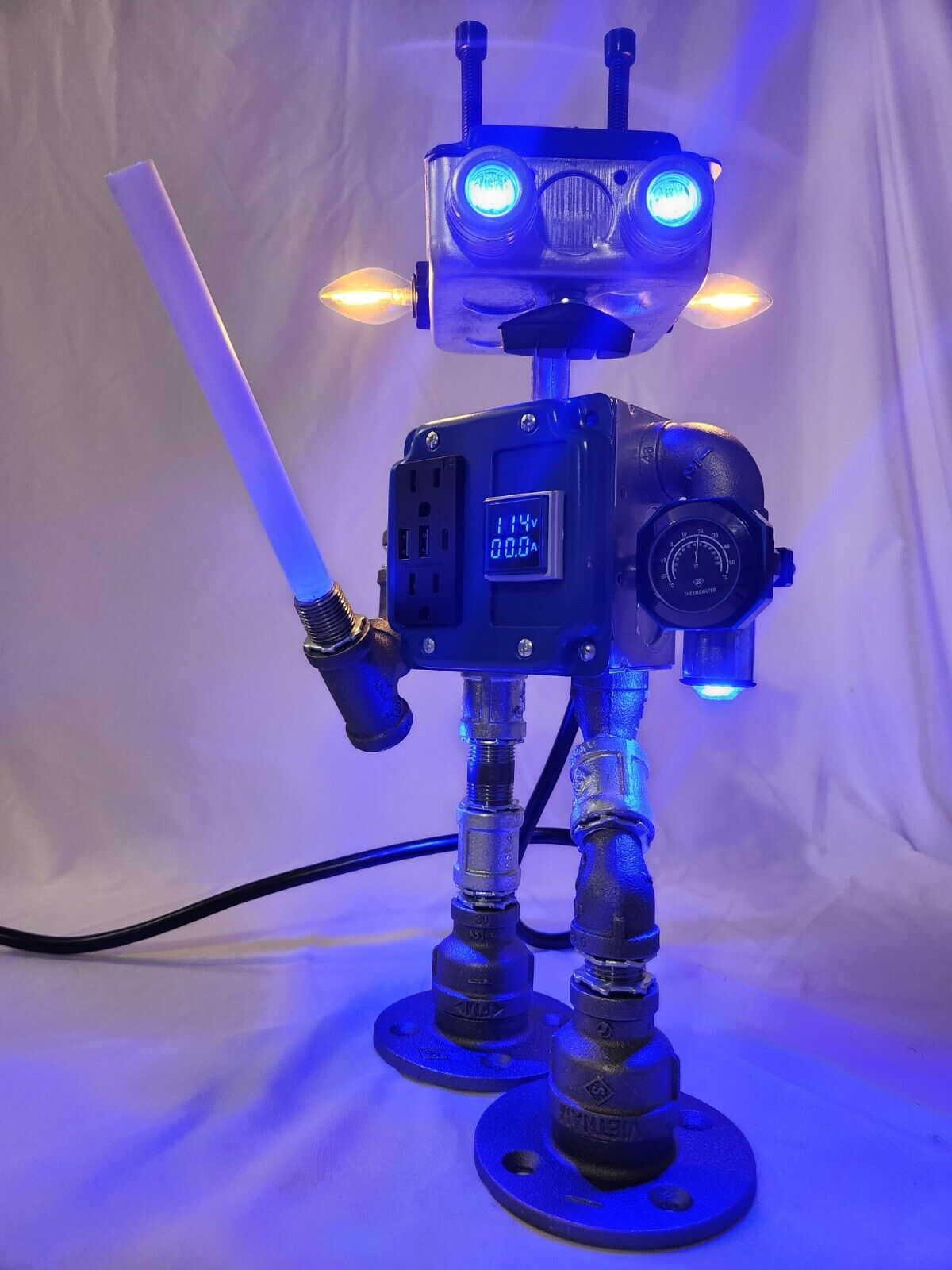 Star Wars Themed Metal Robot Statue Blue Armor #2 of 2