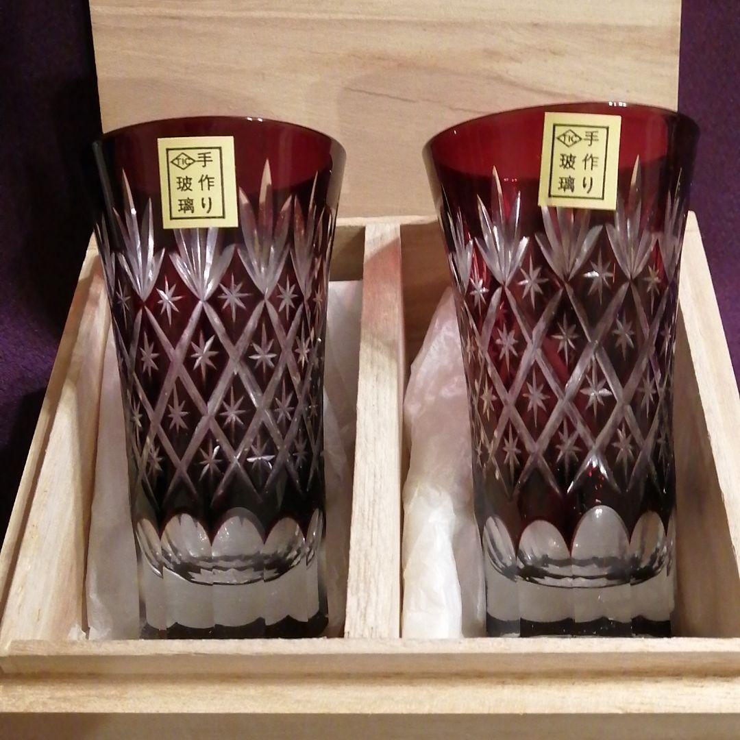 Edo Kiriko Sake Cup Handmade Glass Cut