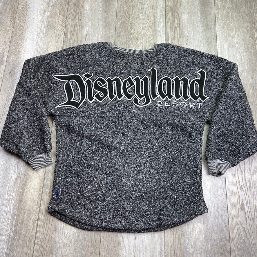 Disney Parks Spirit Jersey Sweater XS Gray Black Disneyland Resort Sherpa