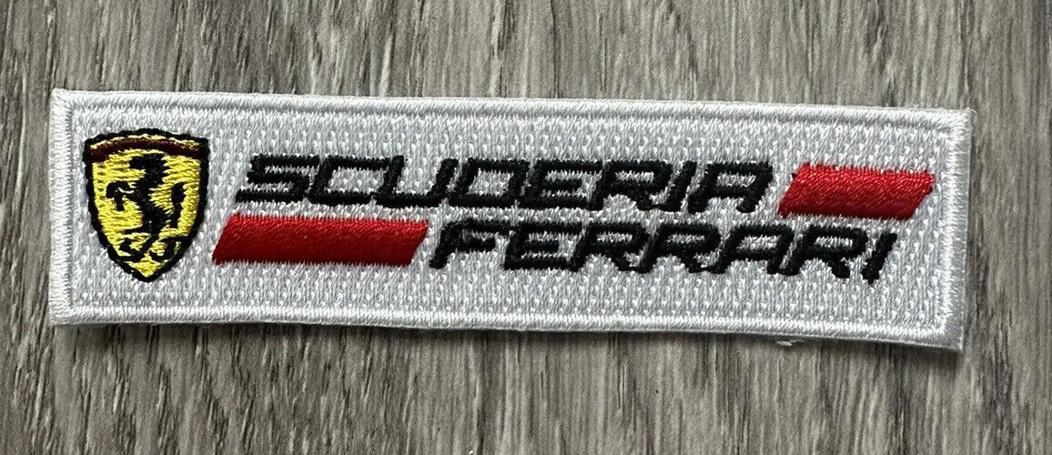SCUDERIA FERRARI F1 RACING  Ferrari Red Iron-on PATCH 1.5” H X 3” L
