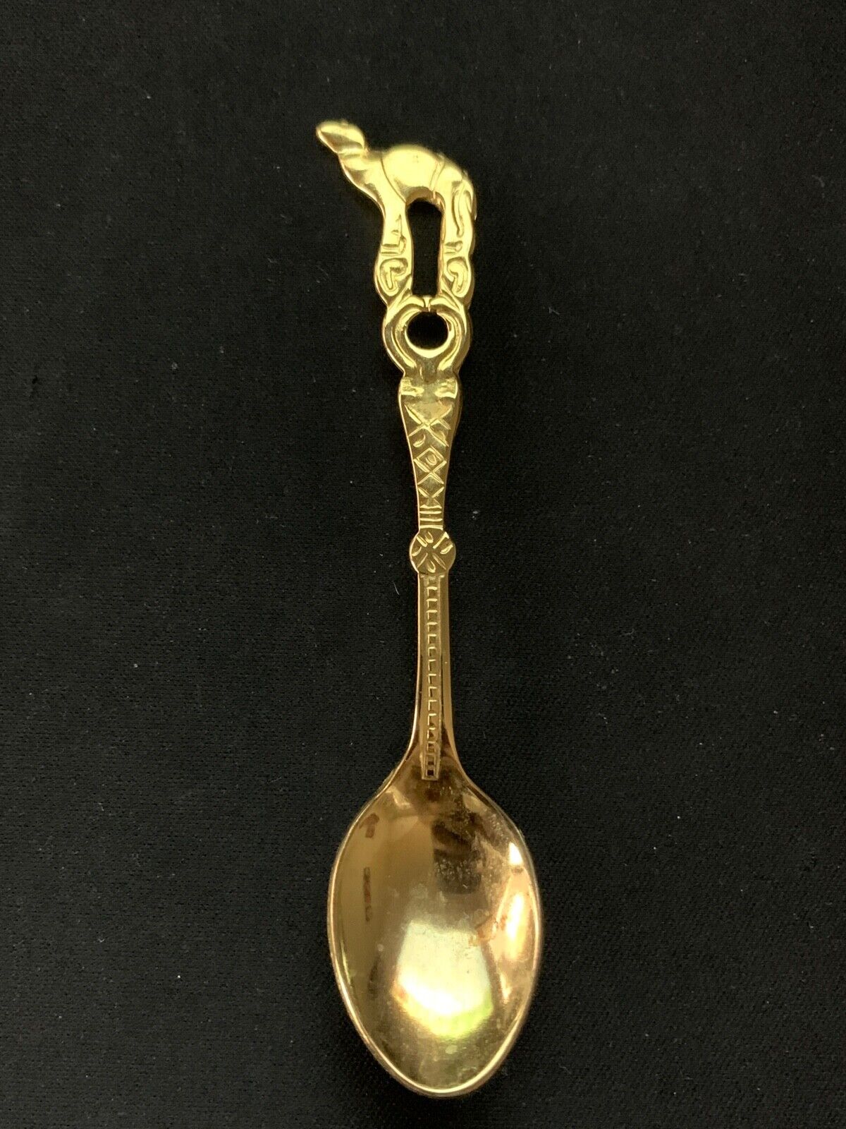Antique Vintage Gold Plated Spoon from Saudi Arabia Middle Eastern Camel
