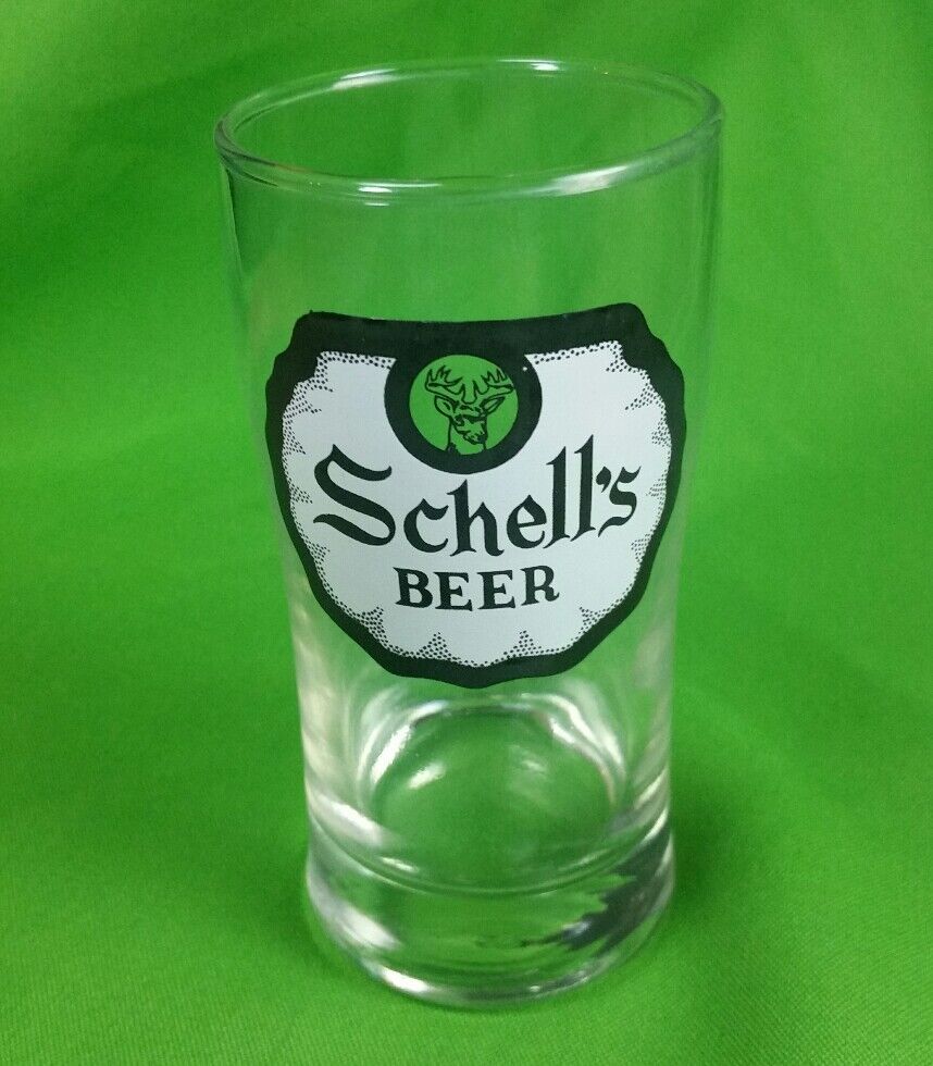 Rare August Schell\'s Brewery Beer Vintage Bar Glass New Ulm MN advertising vtg