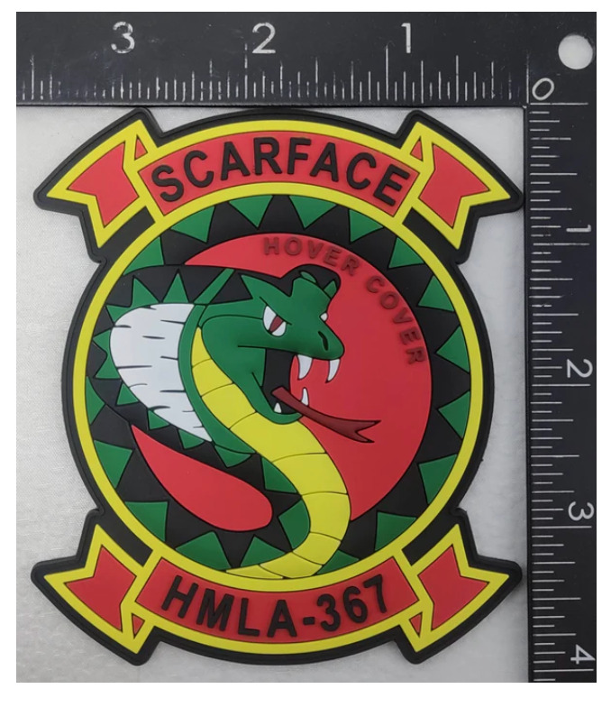 HMLA-367 SCARFACE COLOR MILITARY HOOK & LOOP PVC PATCH