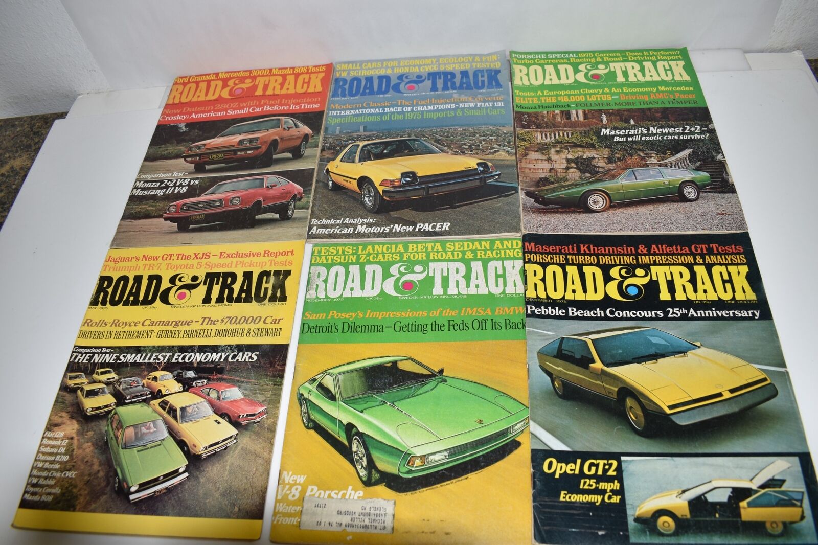 *LL* Road & Track 1975 Magazine Lot of 6 (GFT49)
