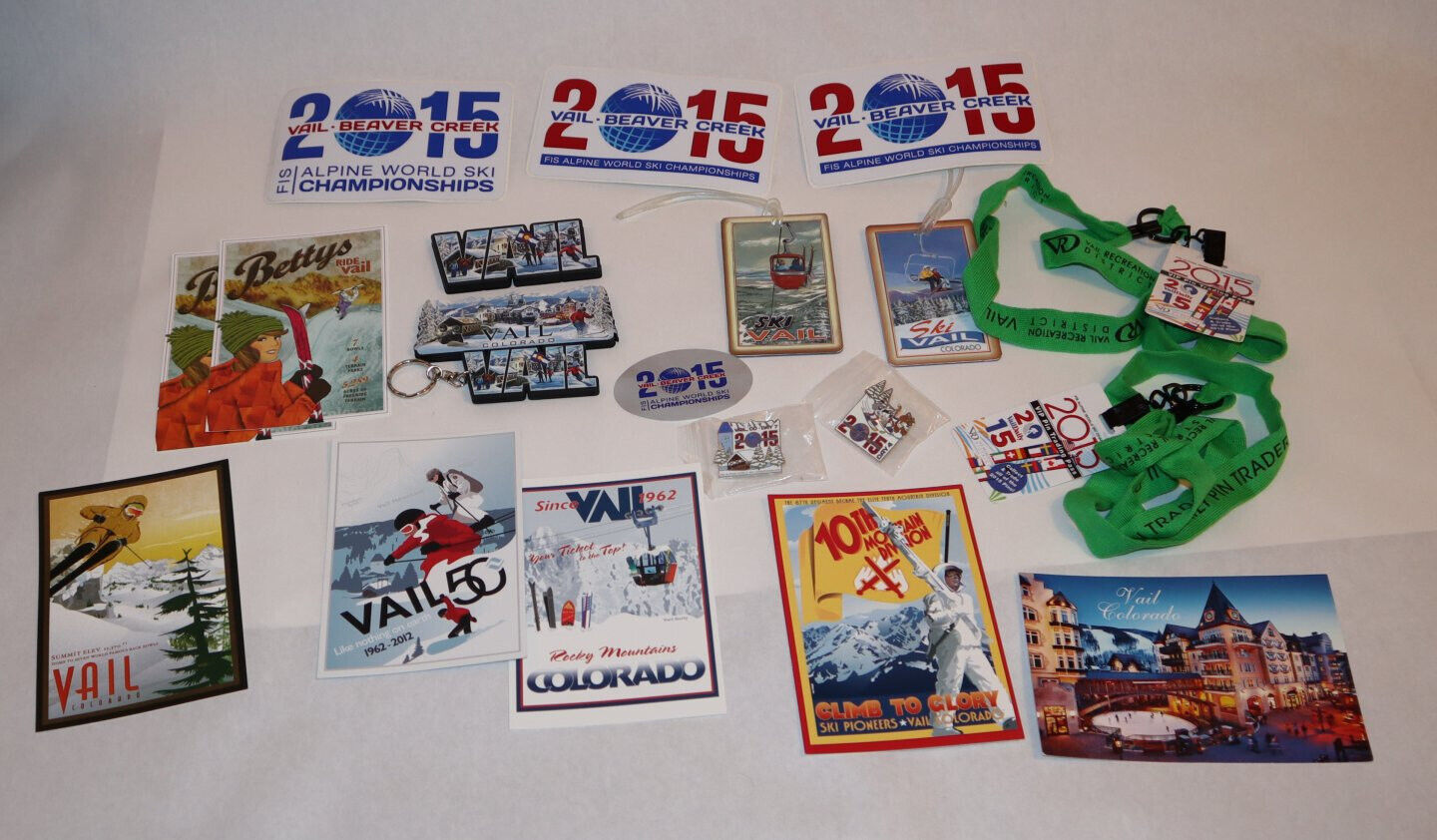 Vail Colorado 2015Alpine World Ski Championships  pin VIP pass stickers etc lot