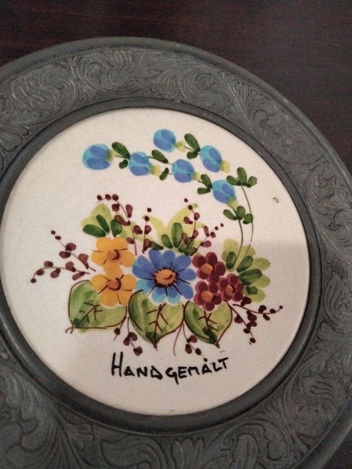Vintage floral Handgemalt Hunging Plate Deco