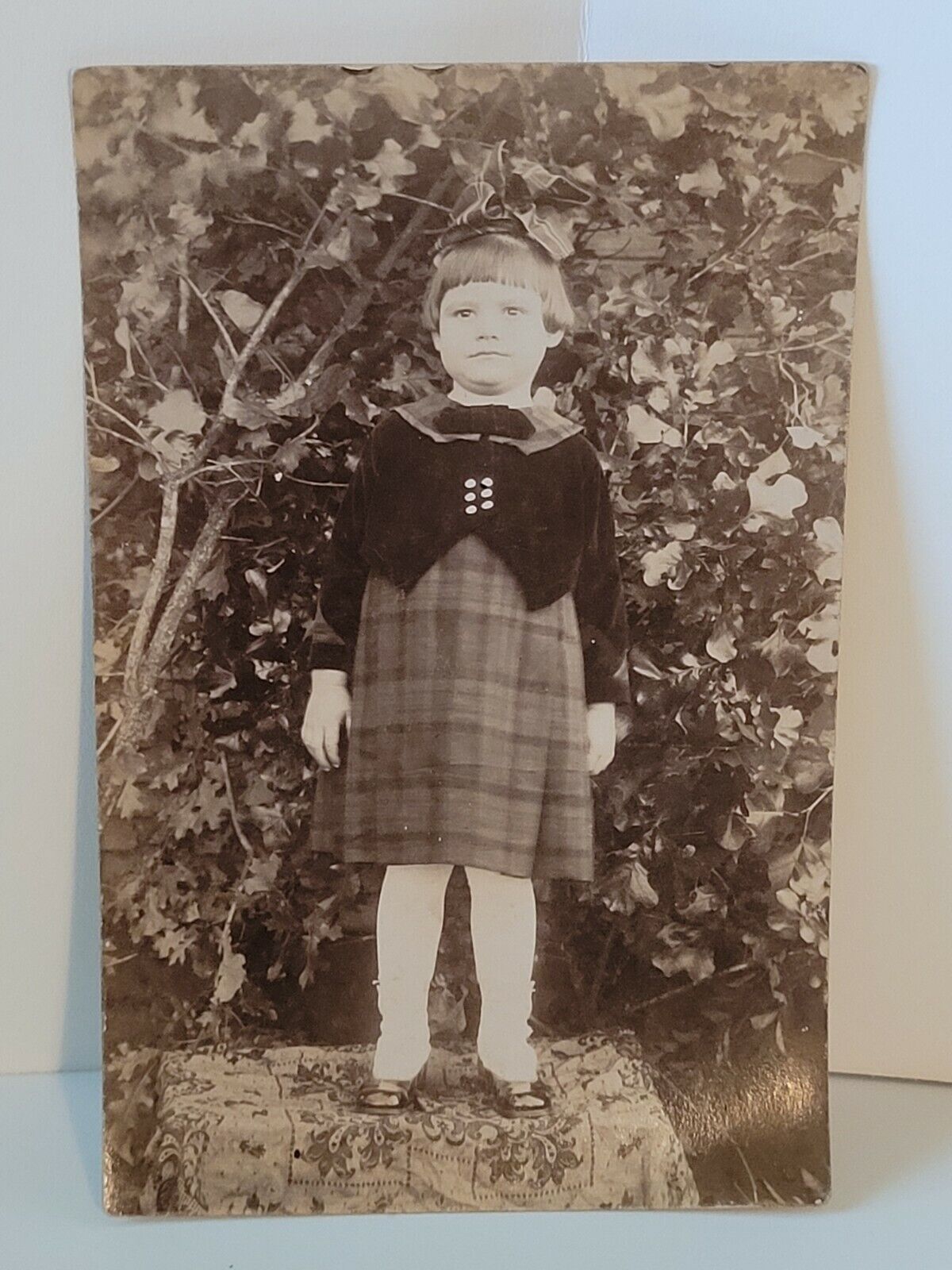 Vintage Real Photo Postcard Little Girl Identified Myra Neill Family 1918
