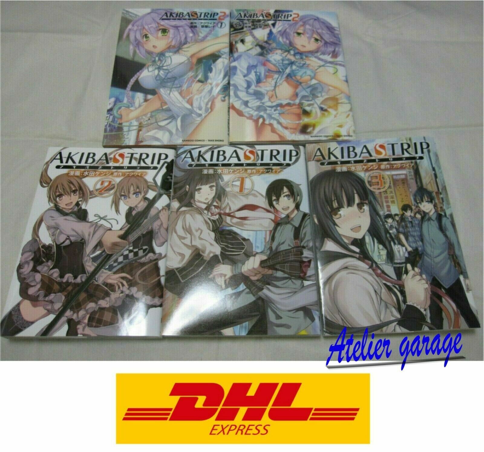 USED AKIBA’S TRIP 1&2 Vol.1-3 + Vol.1-2 5 Set Japanese Manga Bamboo Comics
