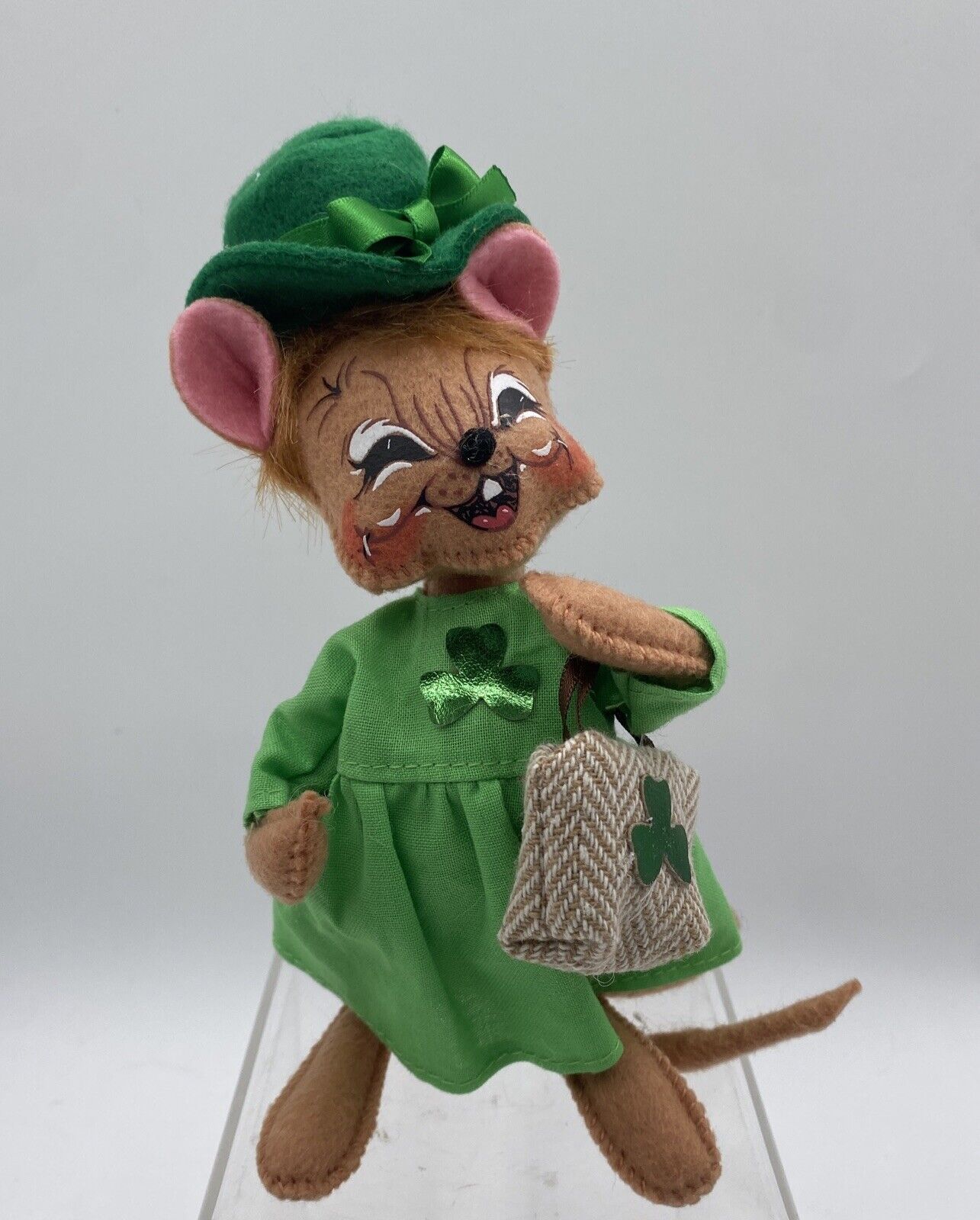 2016 Saint Patrick Day Annalee Doll Lass Mouse #150416 7” Tall