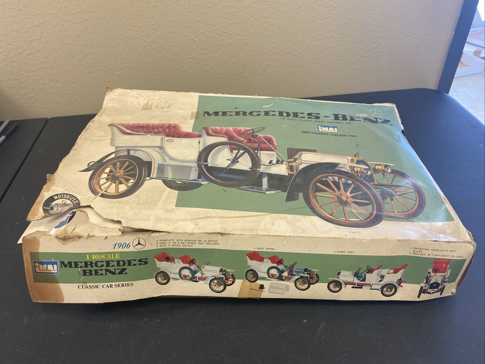 Vintage IMAI 1/16th SCALE 1906 Mercedes-Benz MODEL KIT SOLD AS-IS