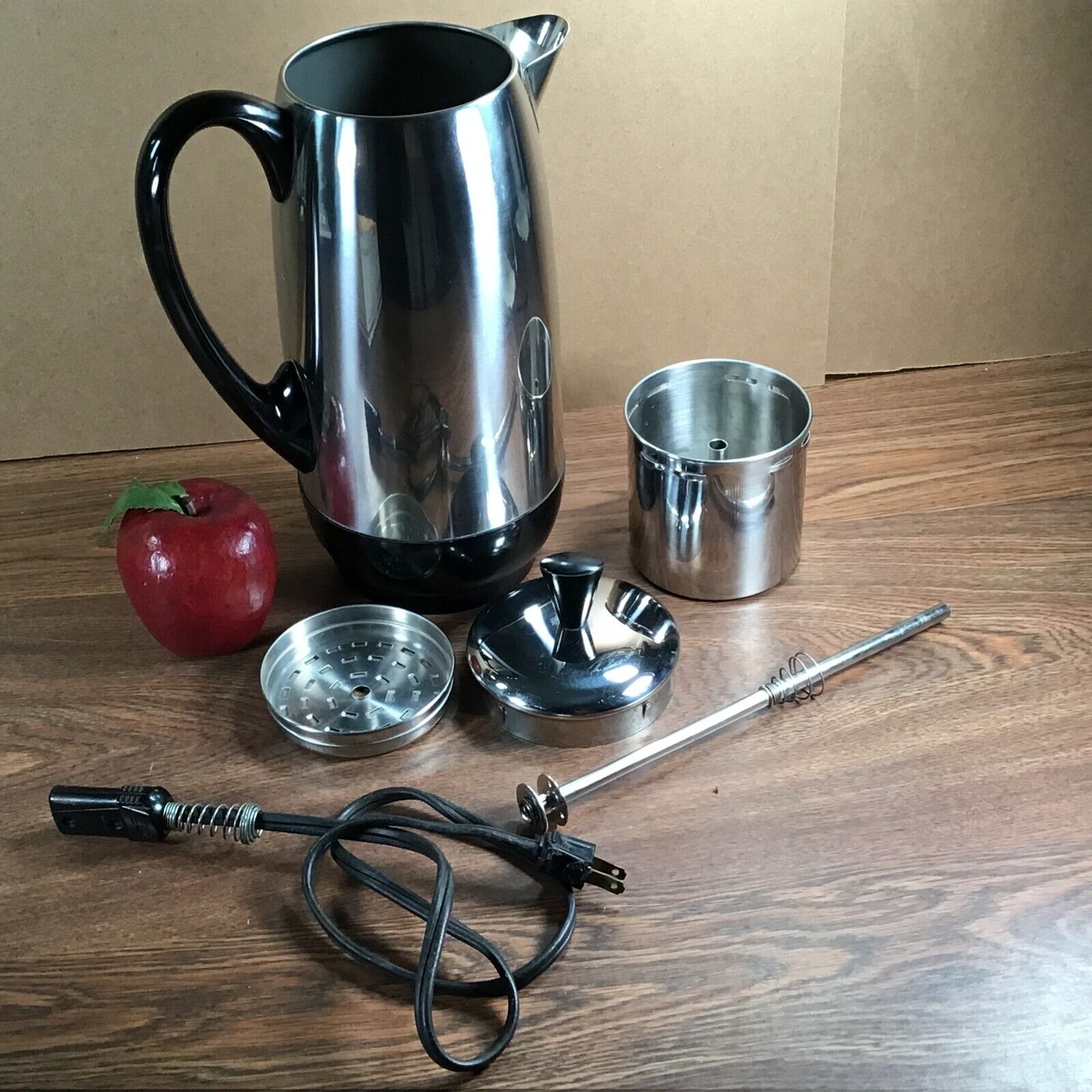 Vtg. Farberware Electric Super Fast 12-CUP Stainless Percolator M5-142B Tested