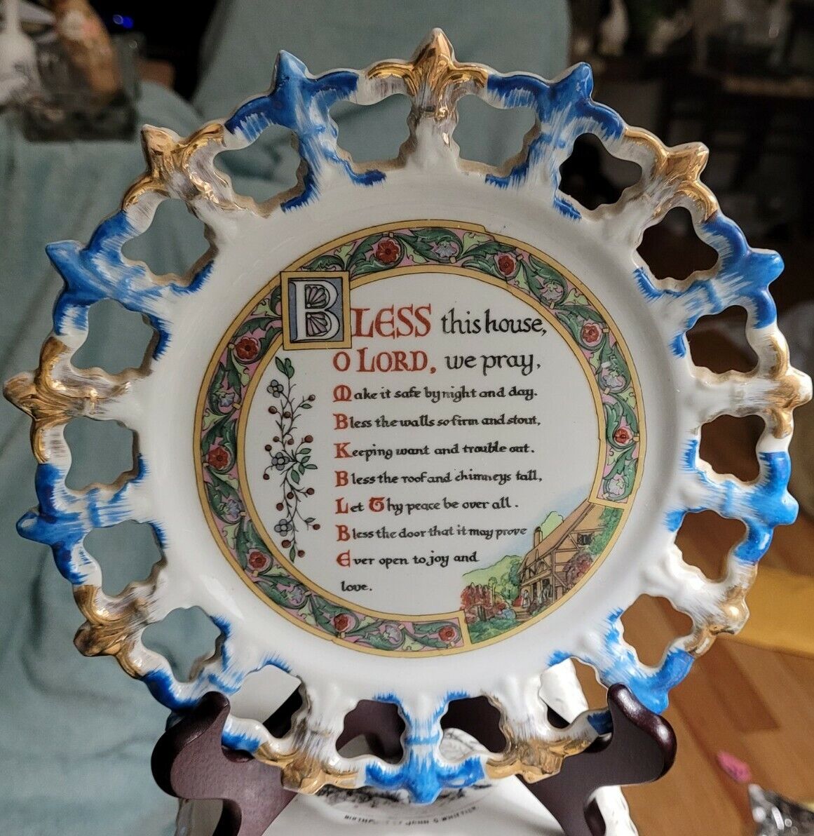 Vintage BLESS THIS HOUSE DECORATIVE PLATE